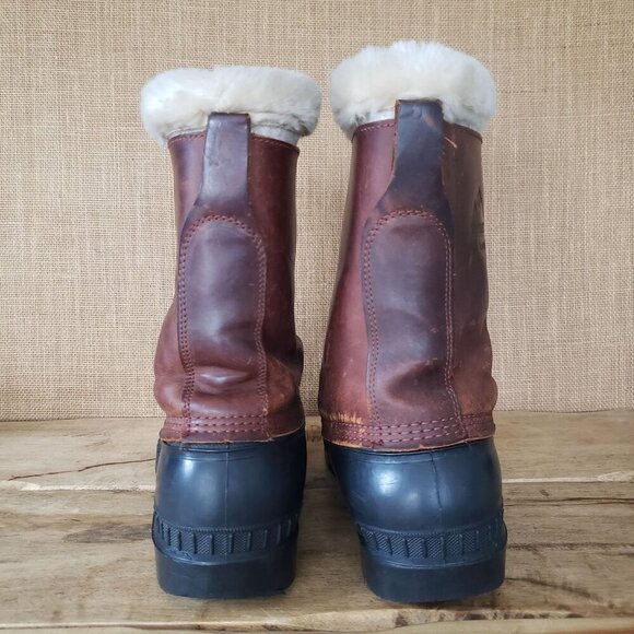 Men's 12 Kamik Canada Everest Wool Lined Leather Hunting Snow Winter Duck Boots - Picture 10 of 13